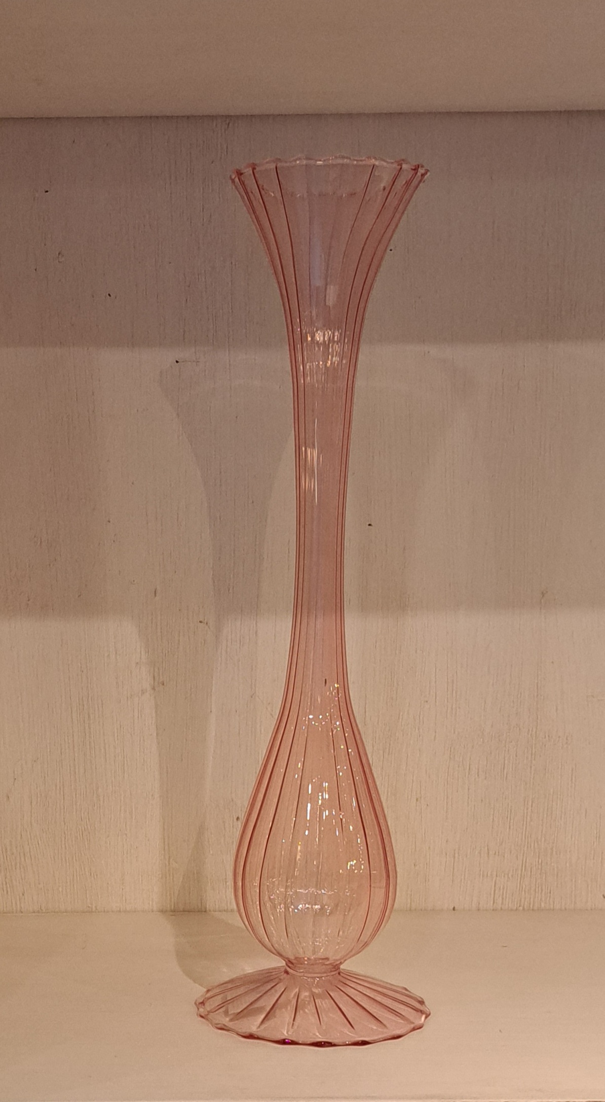 Vaso in vetro rosa 35 cm